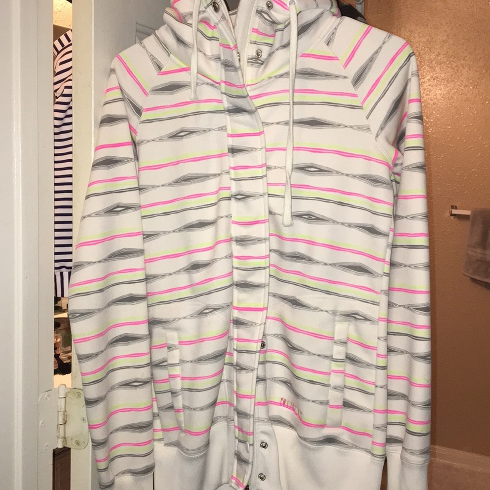 Striped Zip-up button down hoodie